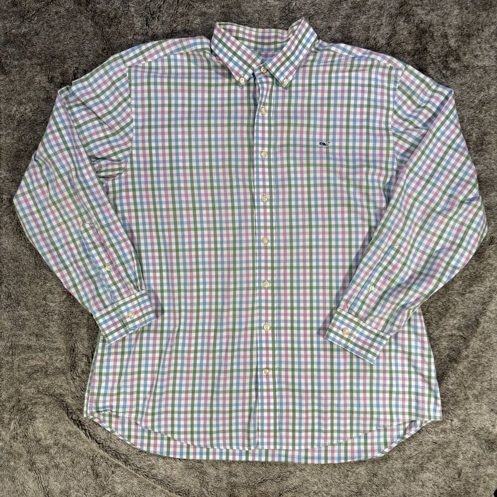 Vineyard Vines Men's Whale Shirt Long Sleeve Button Up Sz XL